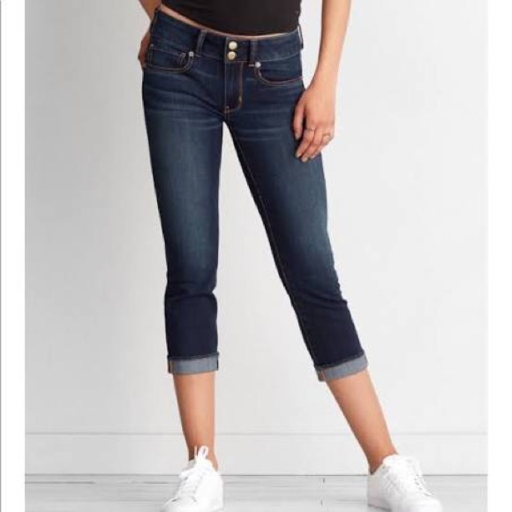 American Eagle Artist Two Button Crop Jeans‎